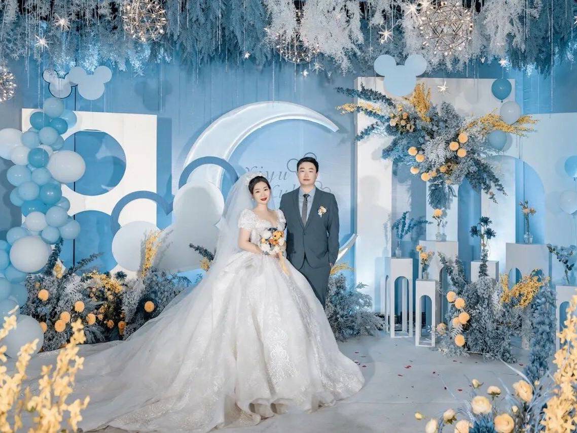 【如梦如幻】淡蓝色点缀黄色高级静谧婚礼