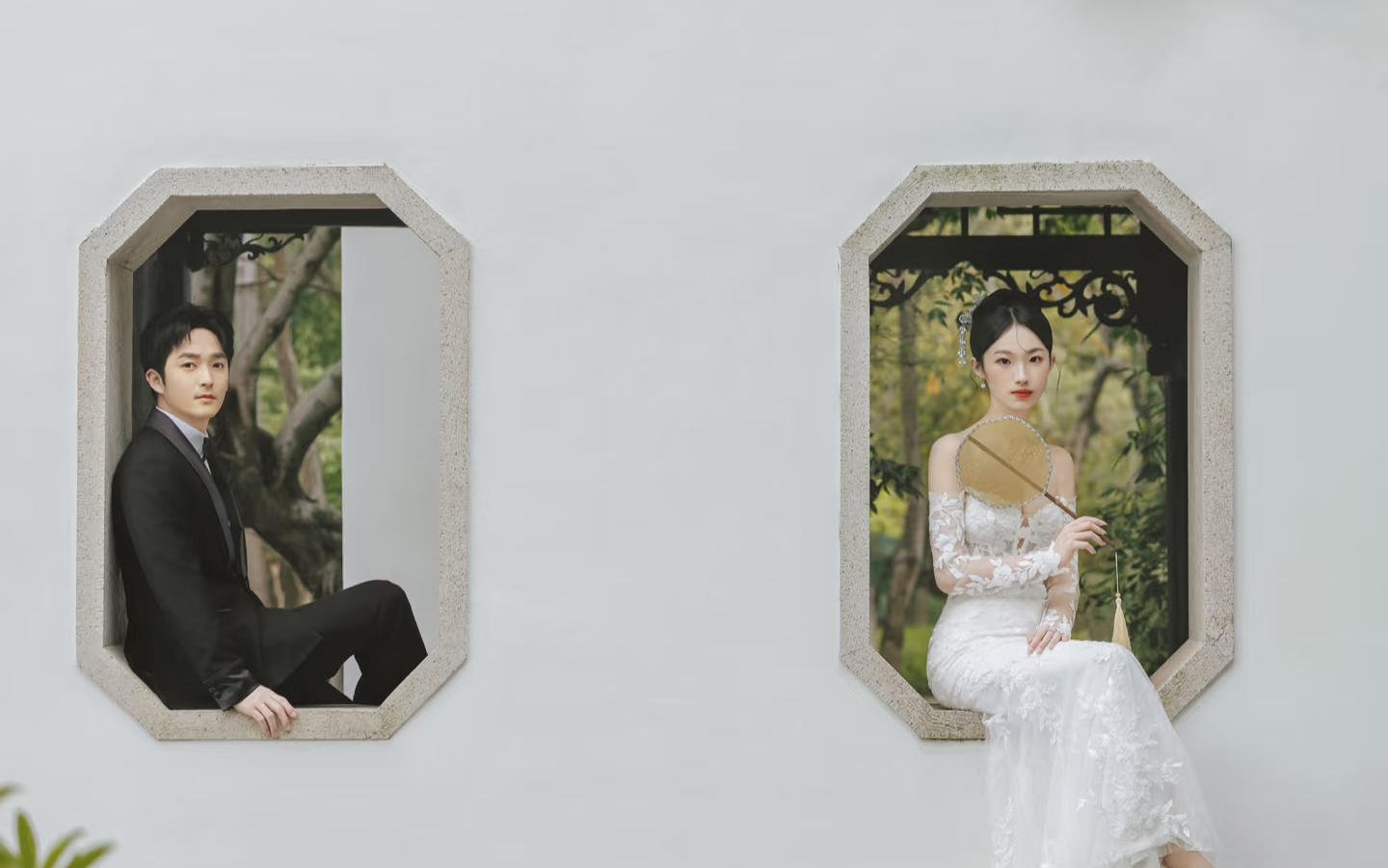 青岛中式园林婚纱照,婉约古典之美