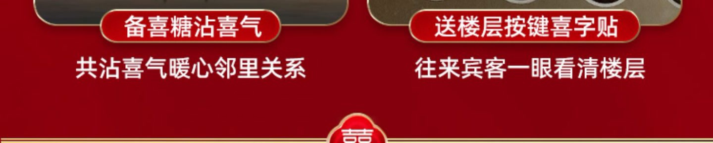 电梯结婚告示喜糖告示贴纸装饰
