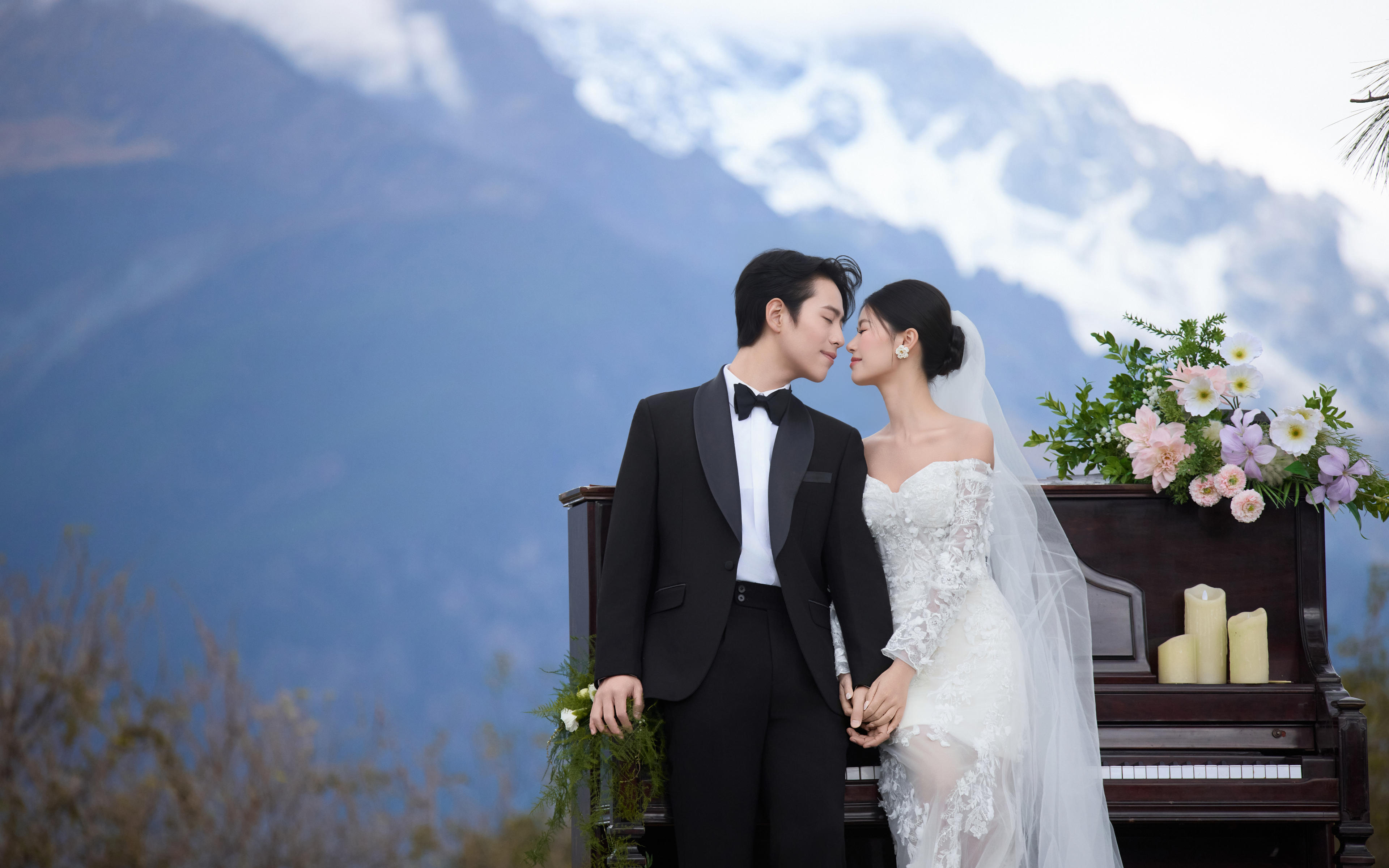 在丽江雪山下拍婚纱照✨把爱情写进诗里🧚♀️