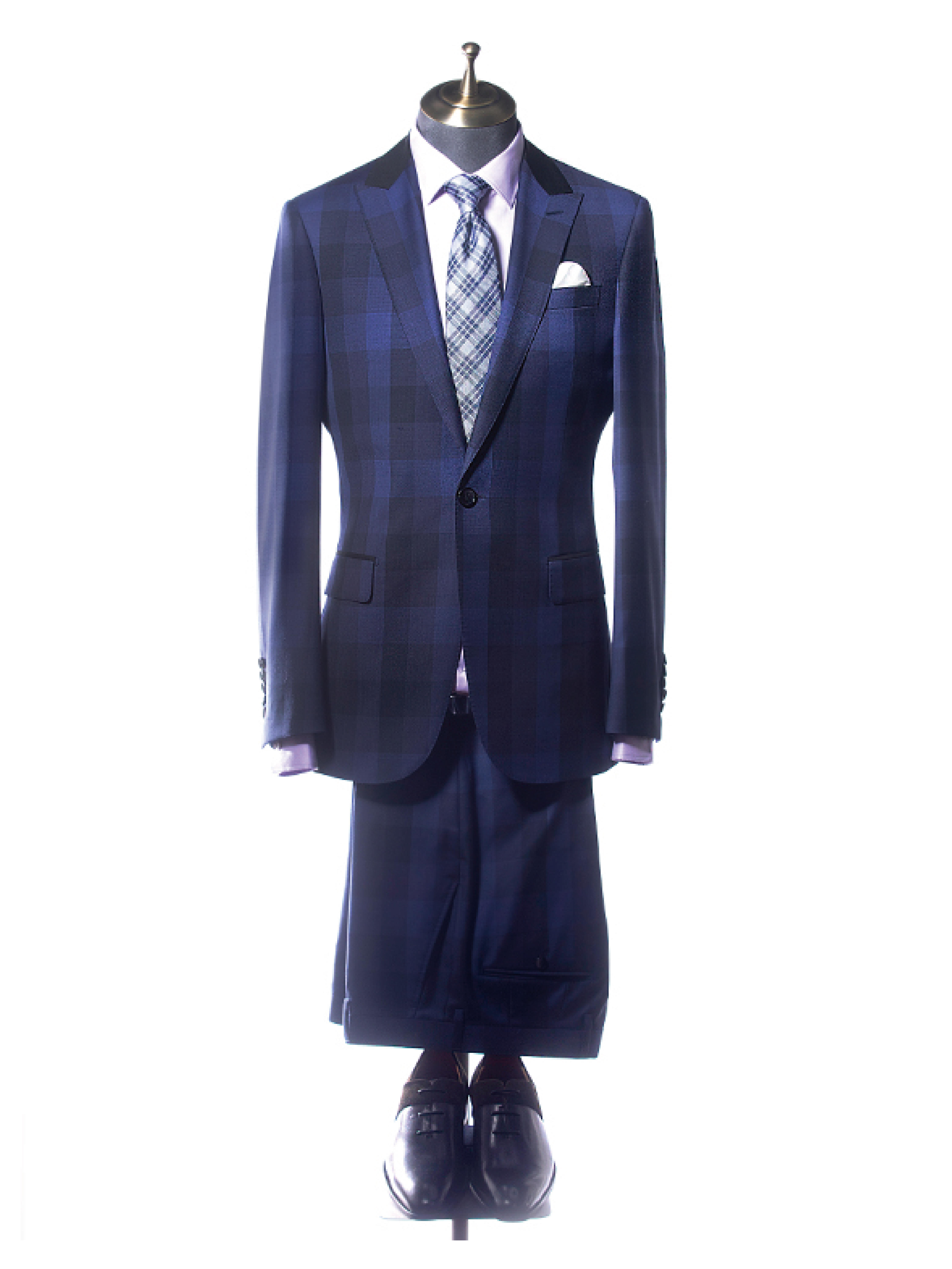 意大利进口格纹面料定制款西服
