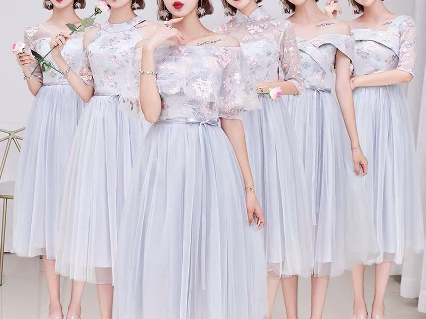 Sasa家完美婚礼女王套餐4+2伴娘服