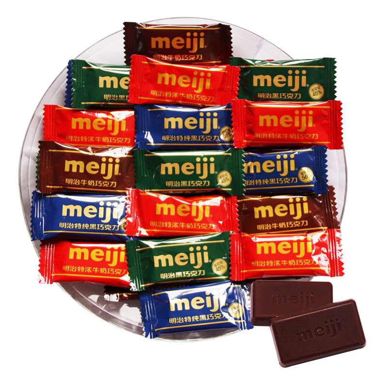新貨 Meiji明治排塊特濃牛奶特純黑巧克力500克網紅巧克力零食