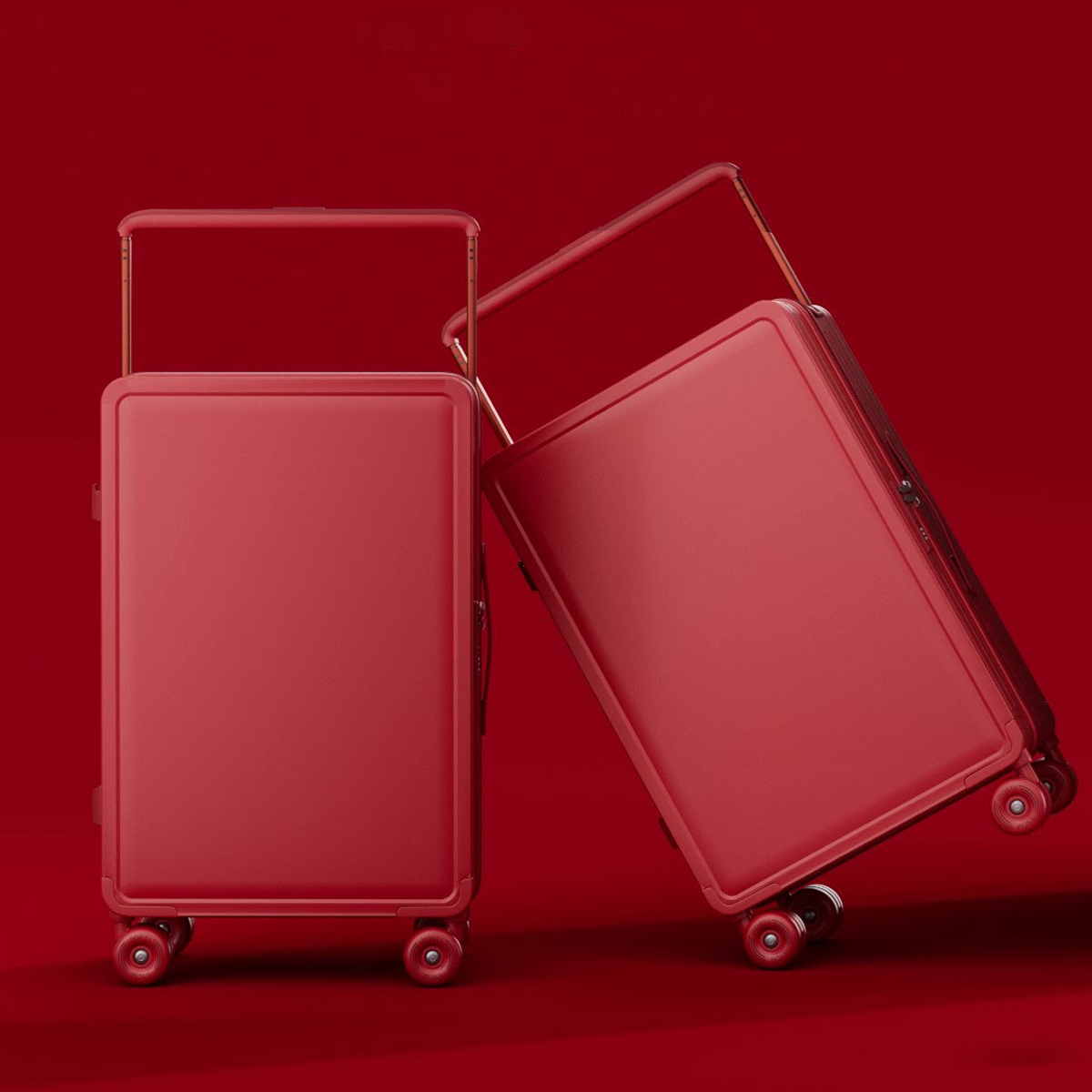 賽車輪 紅色行李箱陪嫁箱新娘嫁妝 811拉鏈款