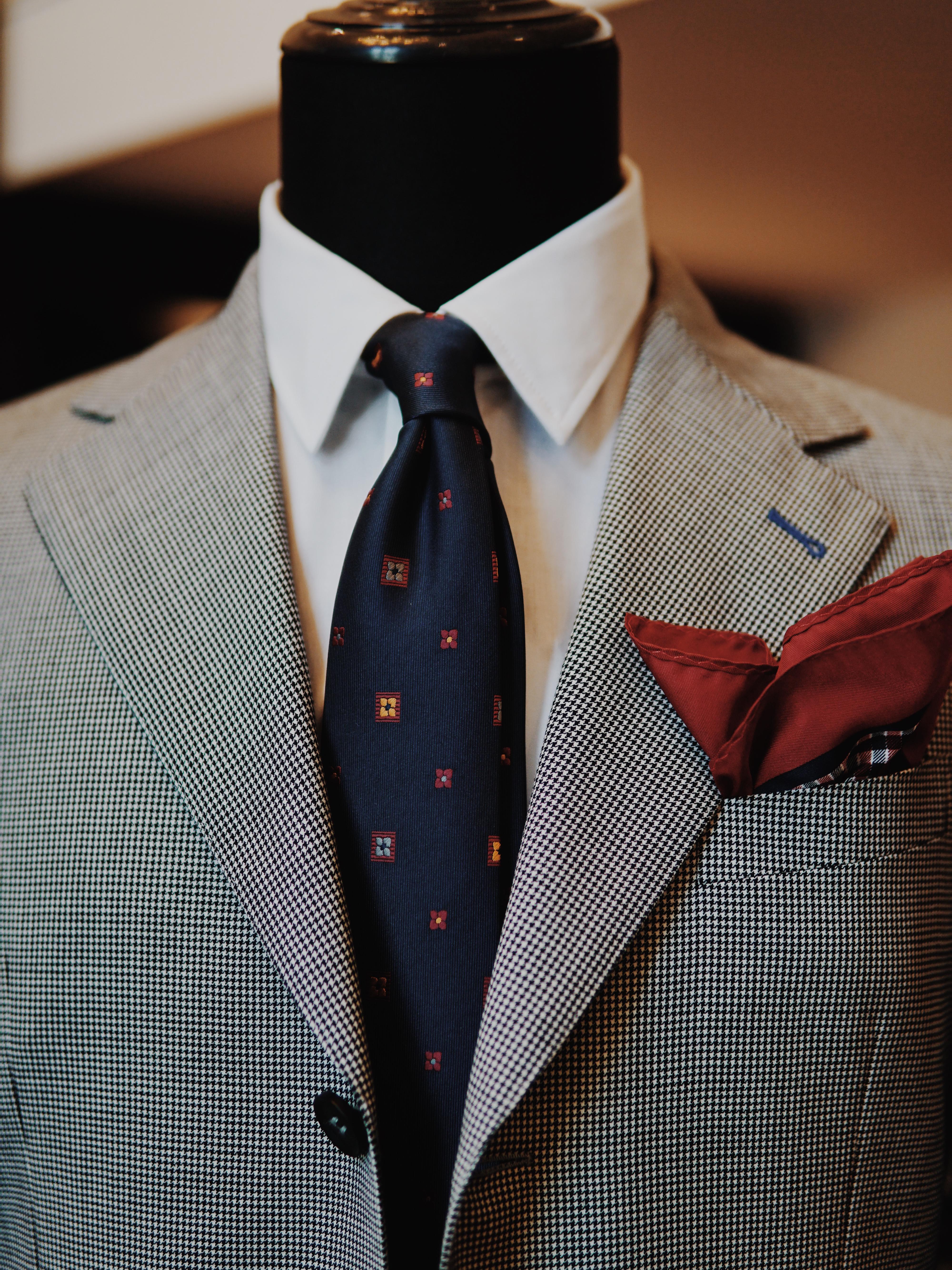 经典千鸟格英式定制男士西服