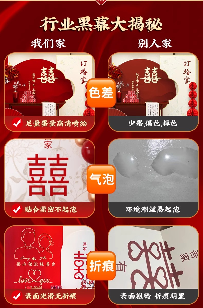 訂婚宴布置裝飾擺件全套kt板背景墻【定制不可退】