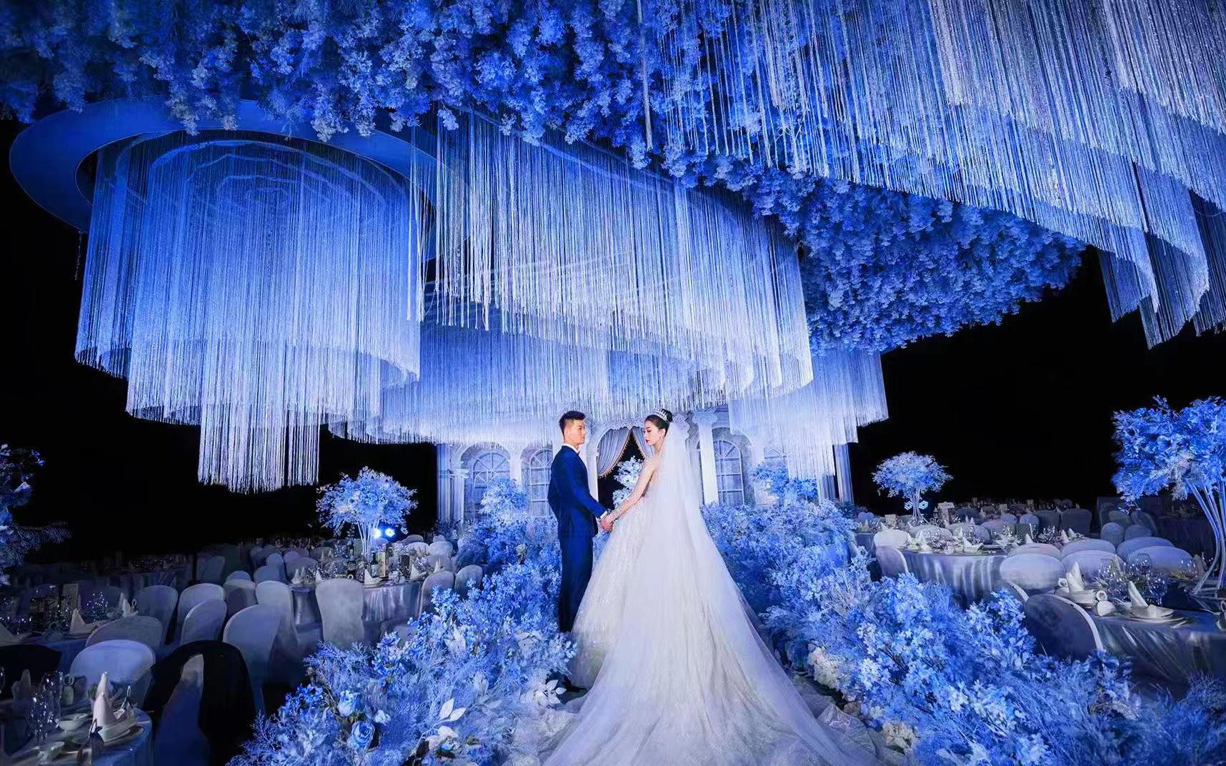 一场清浅的蓝色婚礼，象征着爱与自由，简约雅致~~