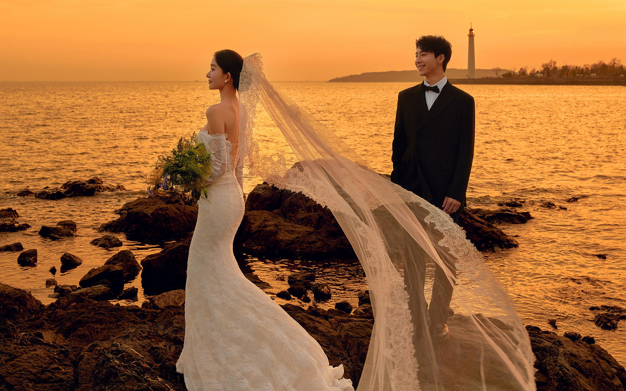 【夢中的海景夕陽婚紗照】