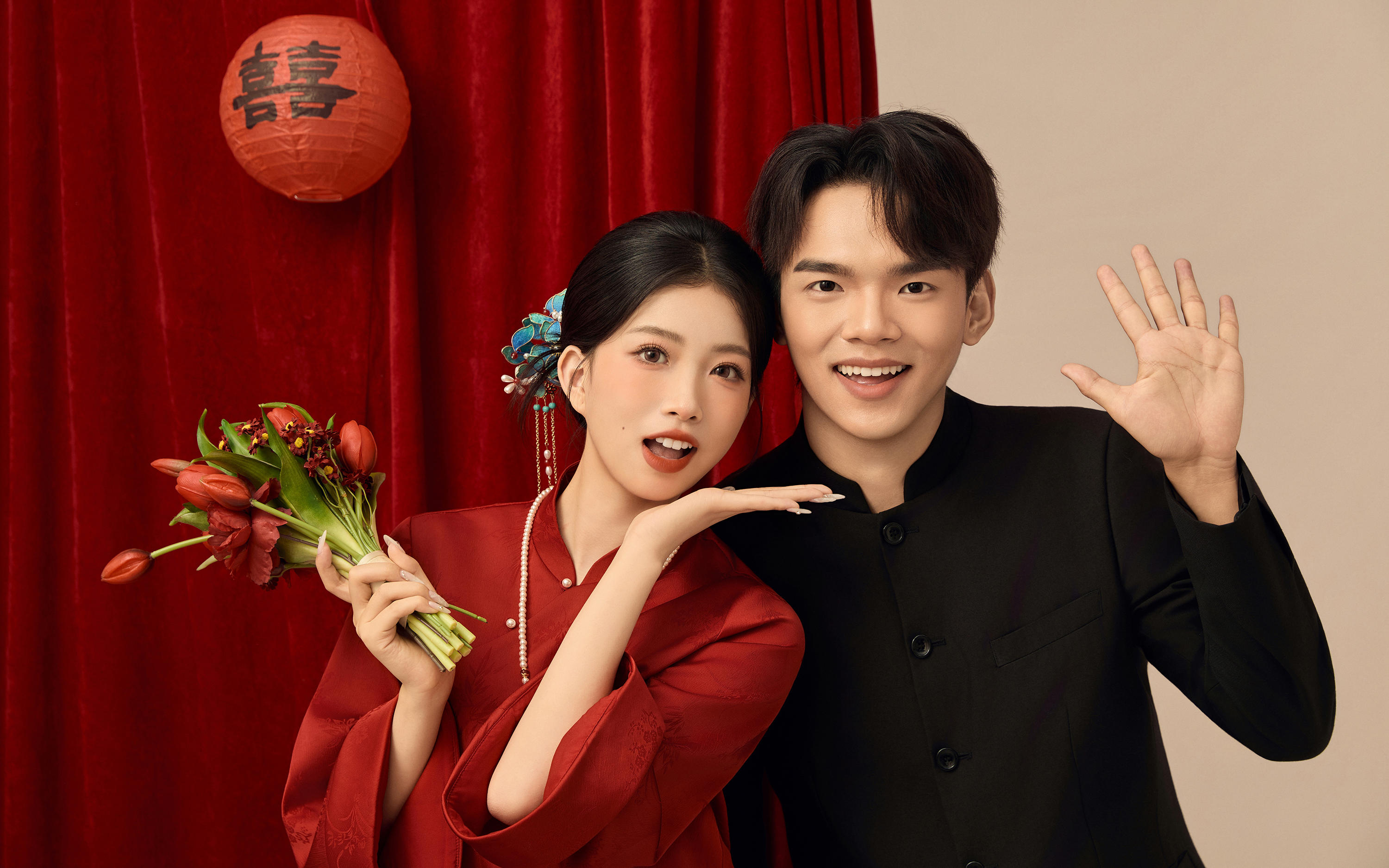 全家人都磕到的喜嫁风婚纱照