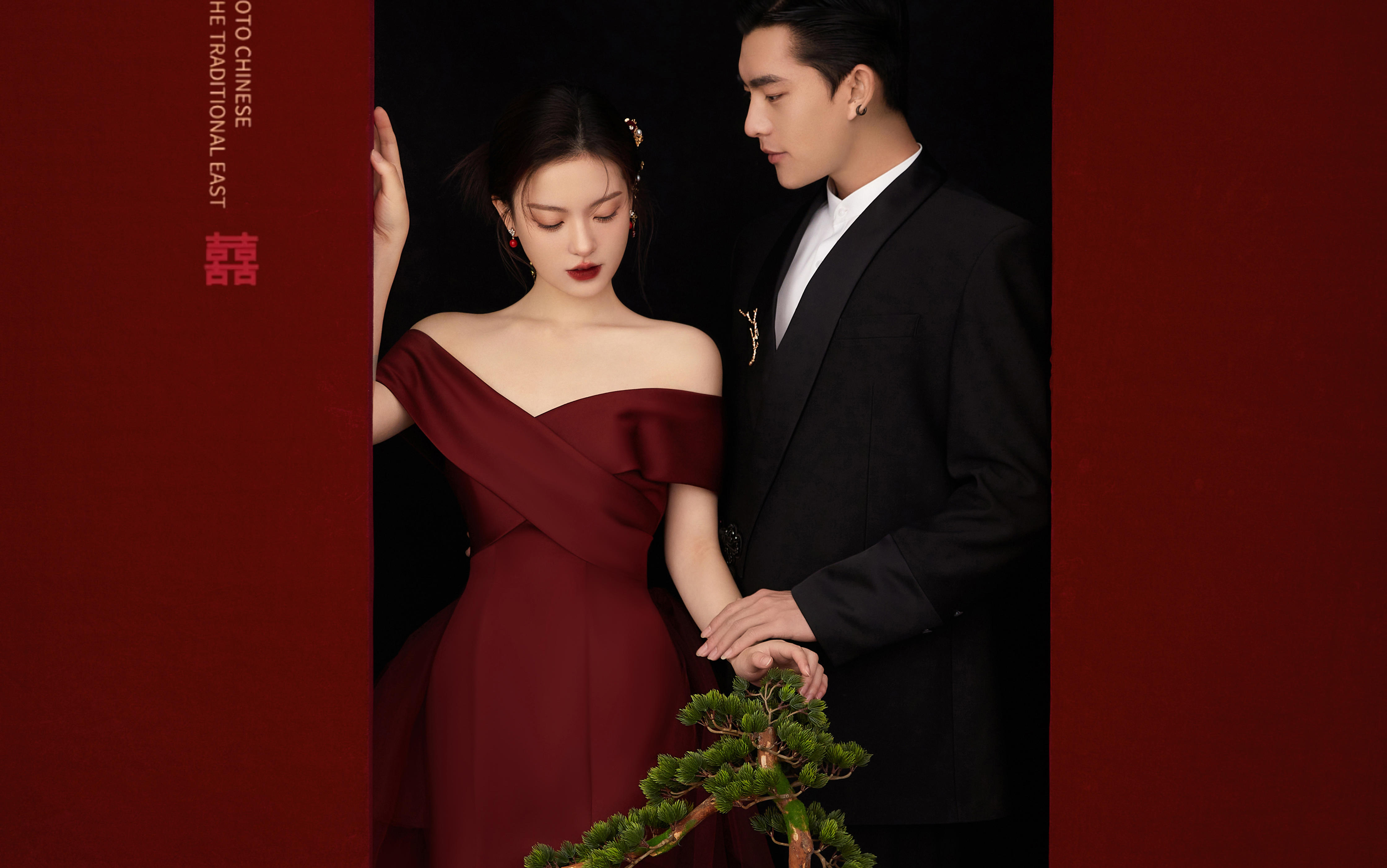 【喜嫁婚纱照】红纱裹深情，笑意满眉间，每帧都好甜