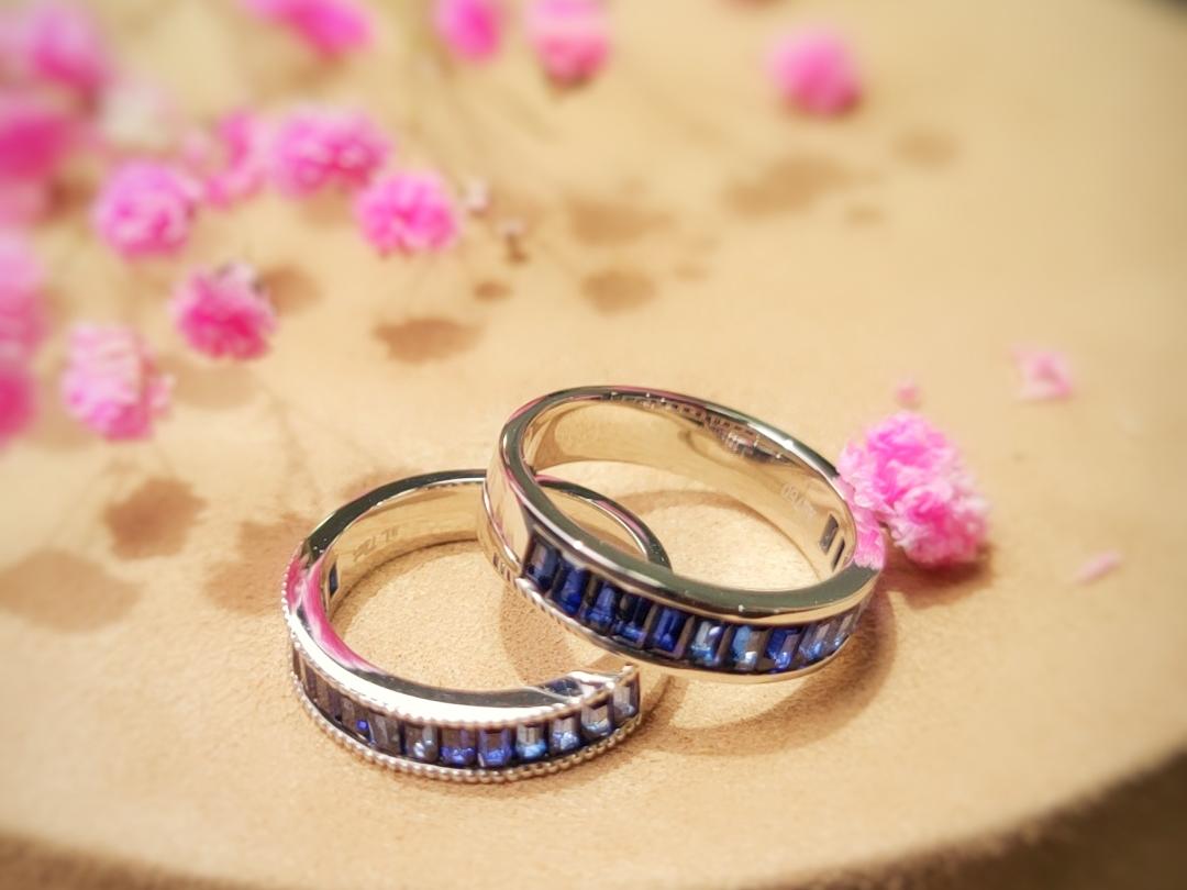 自然之美通用款蓝宝石对戒