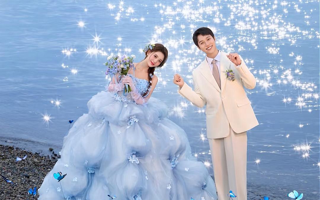 星星坠入蓝海|氛围感江边婚纱照