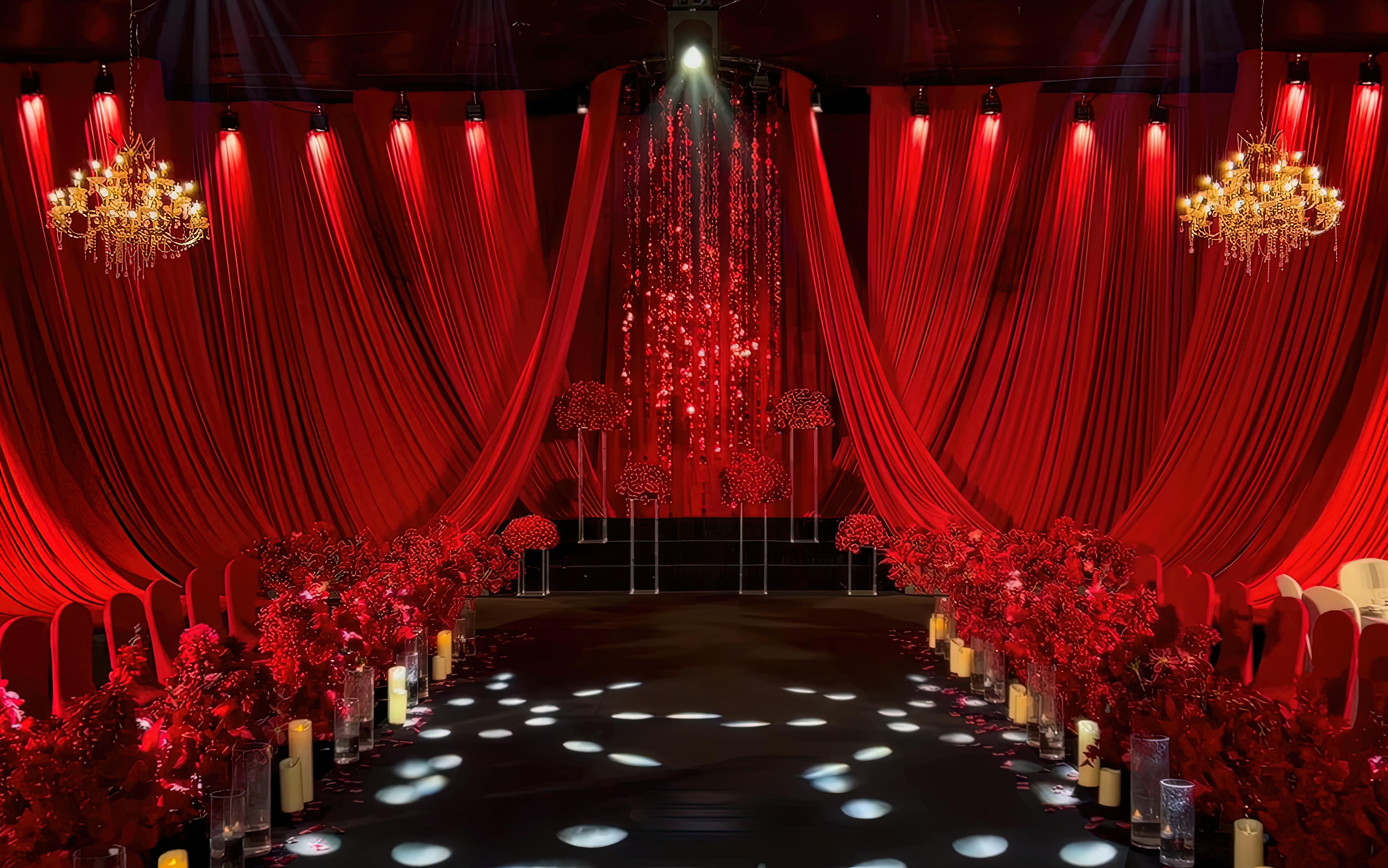 时尚红色布幔婚礼