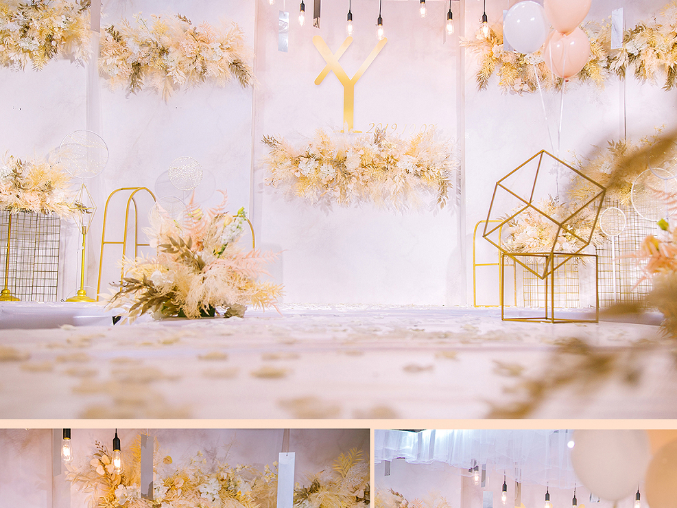 奉节幸福里婚礼 温馨香槟色系婚礼