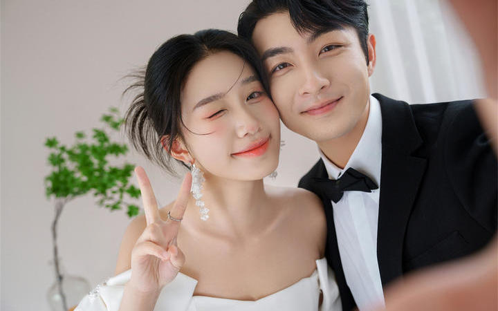 清新治愈韩式婚纱照里