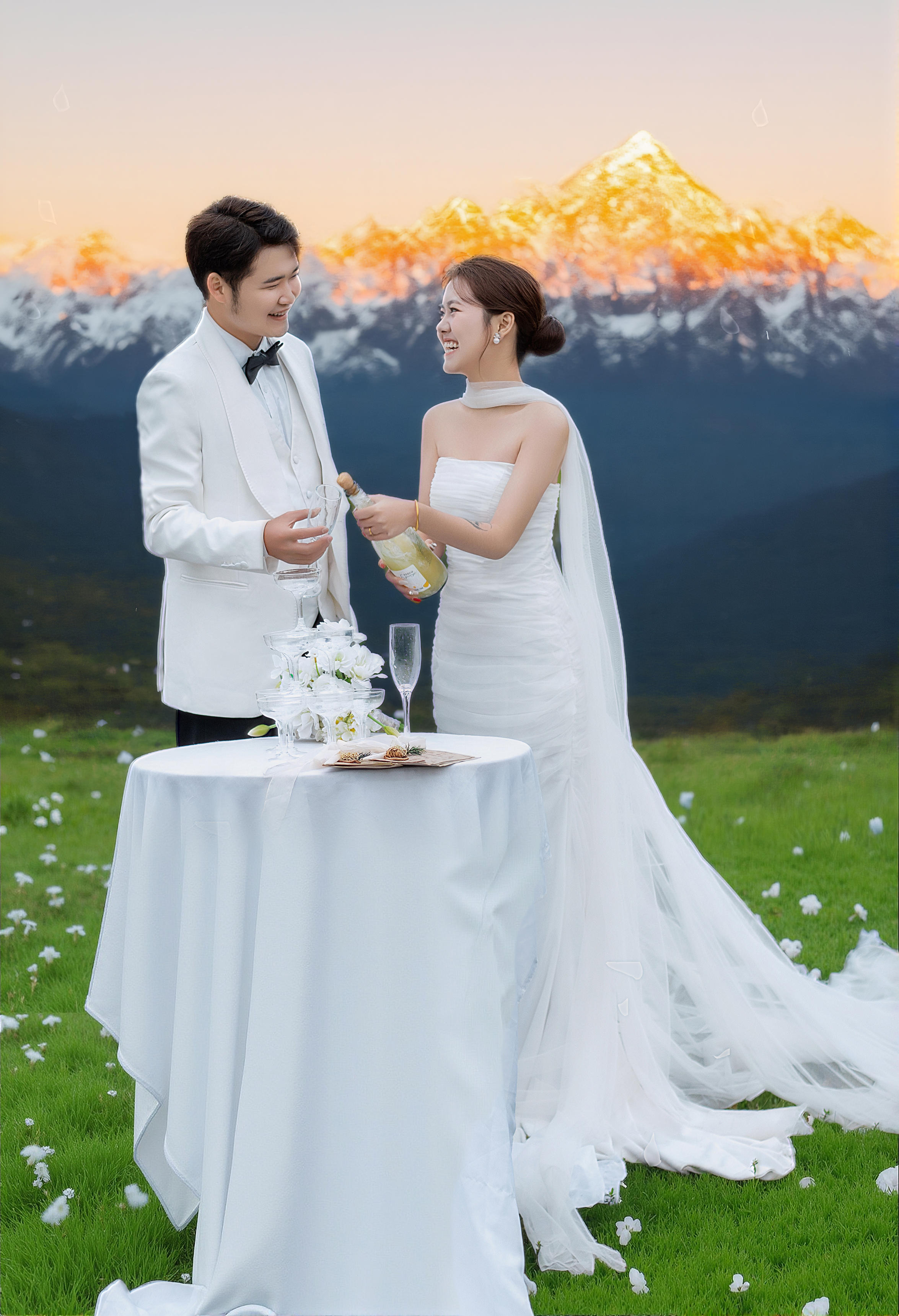 雪山下的浪漫，定格永恒的愛戀