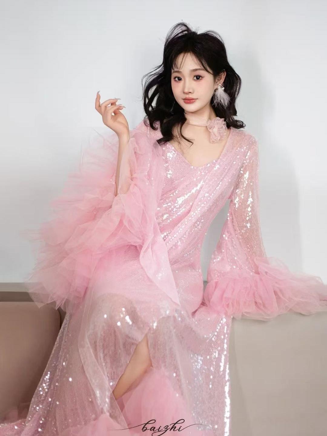 【白芷婚纱】少女粉晨袍造型
