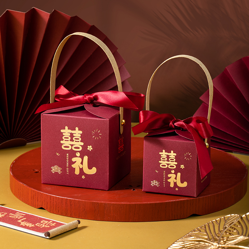 50个新中式手提喜糖方盒