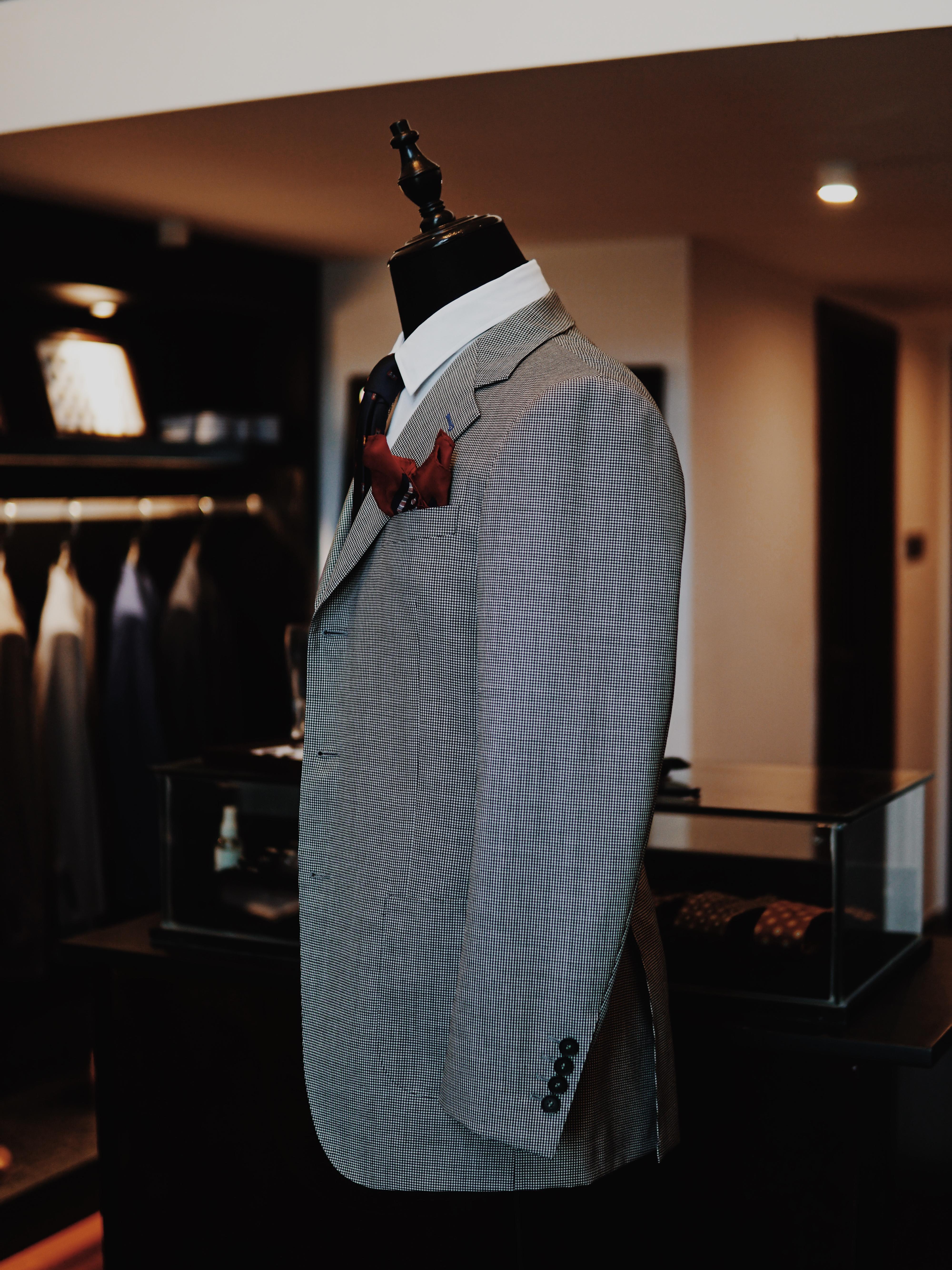 经典千鸟格英式定制男士西服