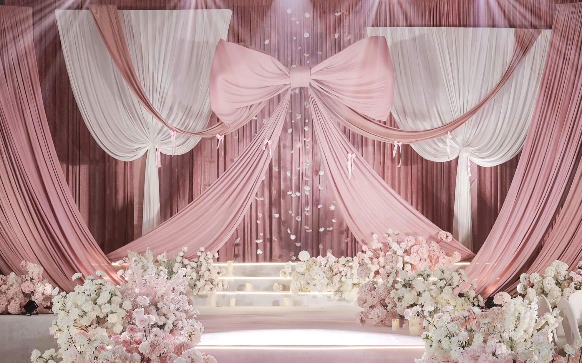 韩式梦幻蝴蝶结粉色婚礼