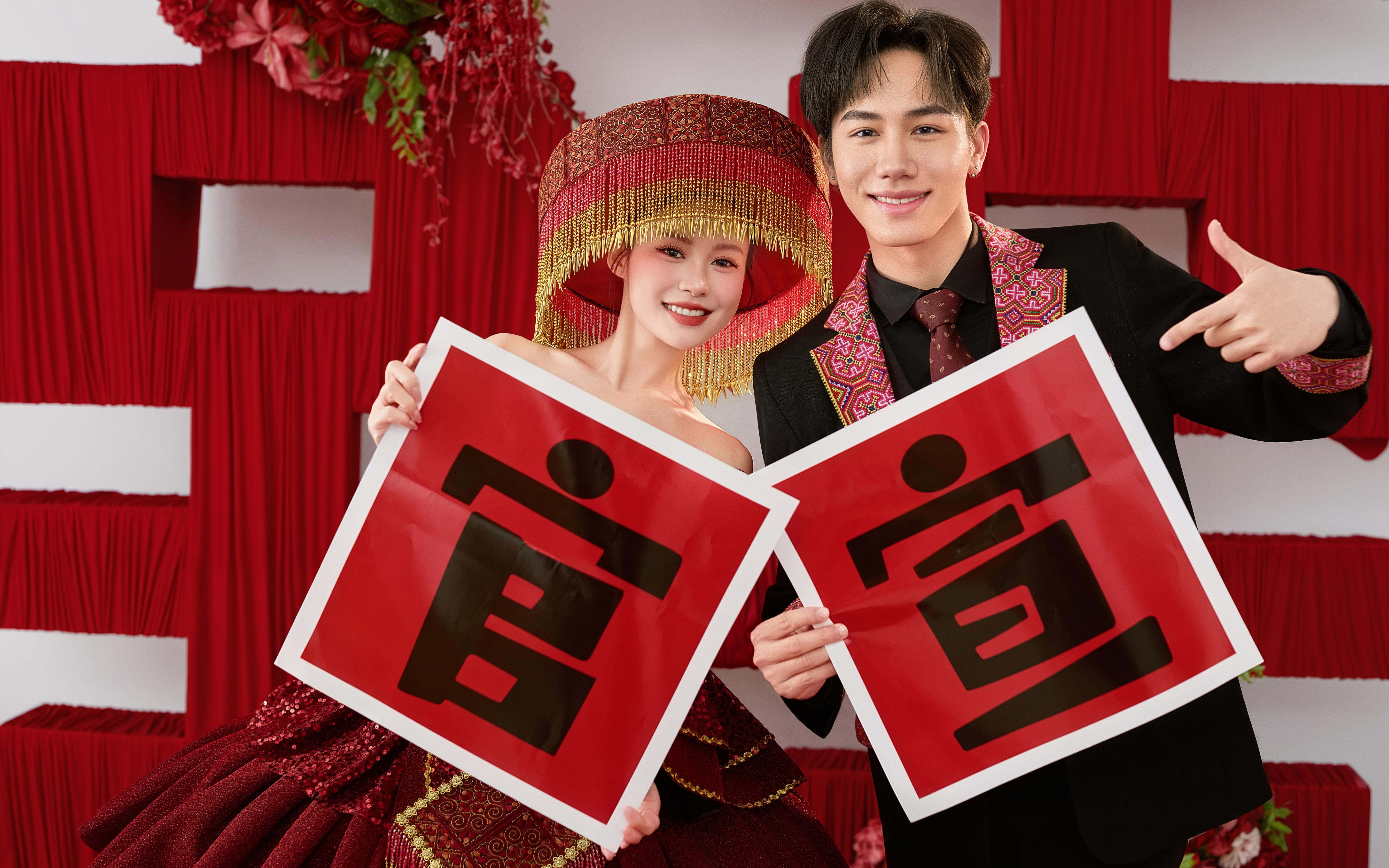 解鎖民族風(fēng)婚紗照?紅金撞色真的太出片