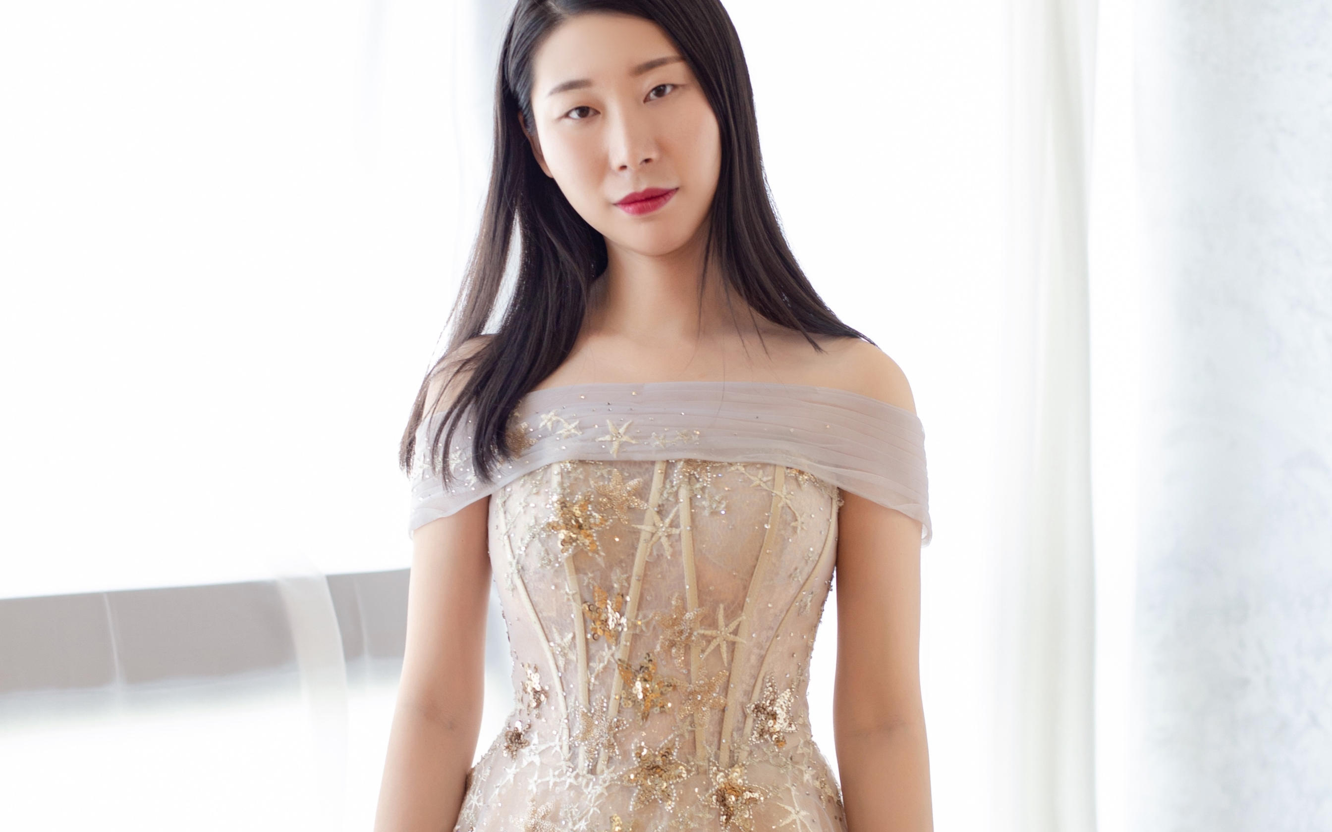 新款香槟色出门纱 迎宾纱