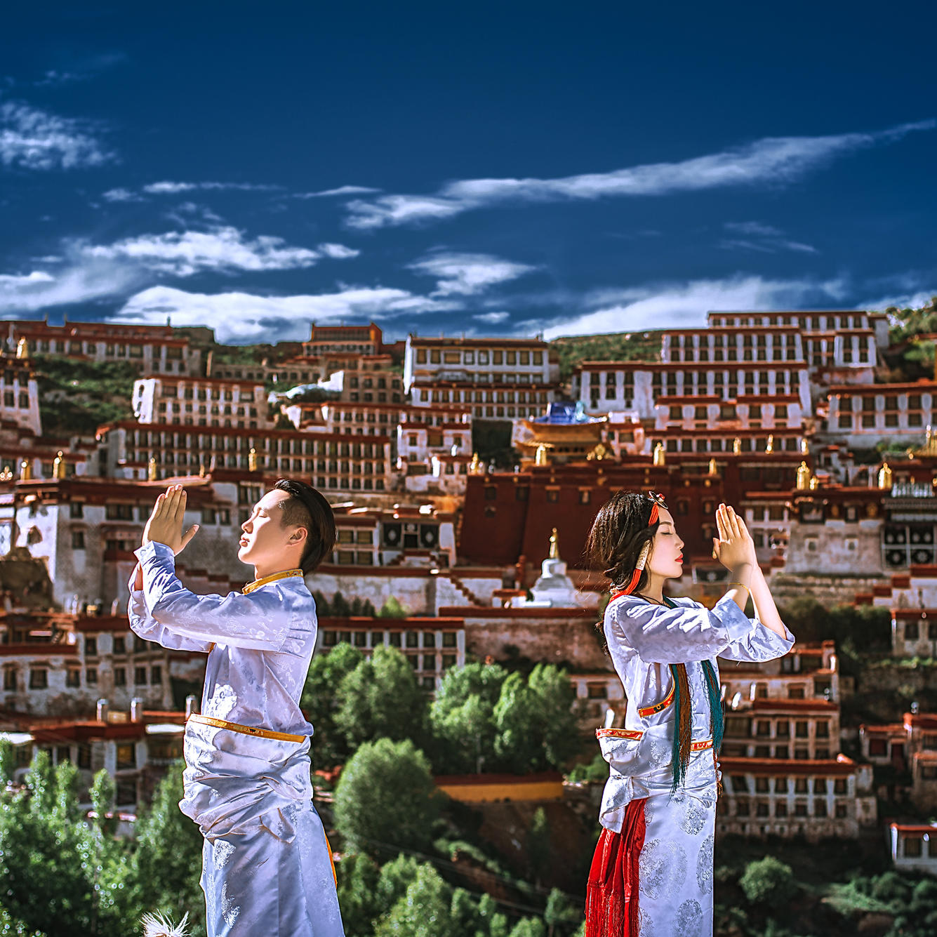 风马映像西藏甘丹寺拉萨布达拉宫大昭旅拍婚纱照摄影