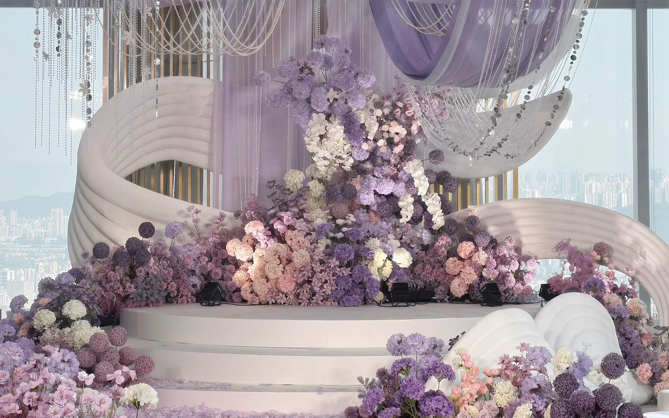 紫色浪漫唯美韩式小众婚礼