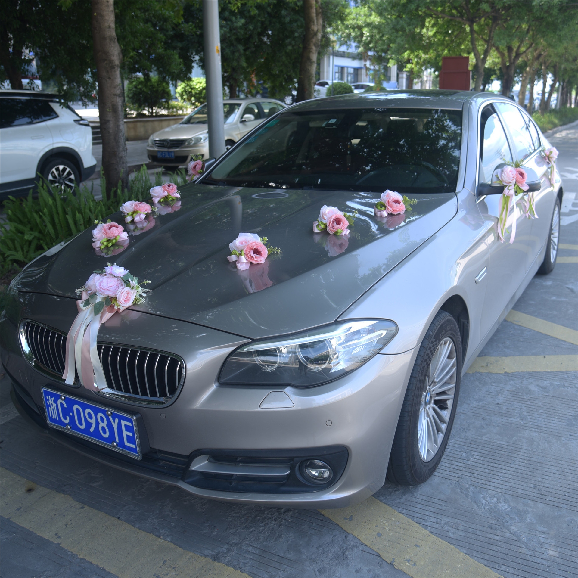 婚庆婚车车头花 全套接亲车队布置