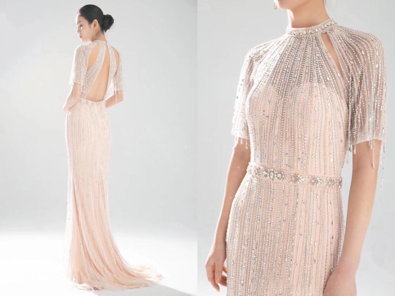 【木小白】歌手吴莫愁同款华丽流苏礼服