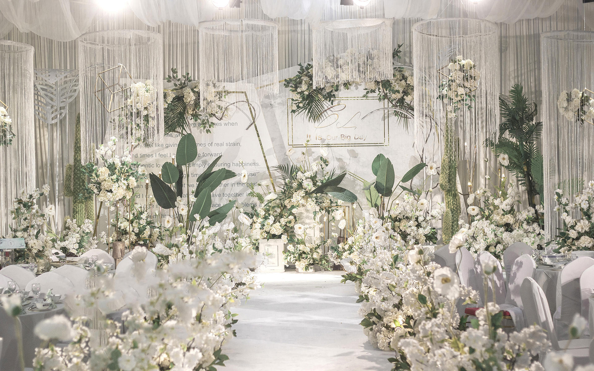 【盛世天禧】白绿色·大理石·婚礼布置 