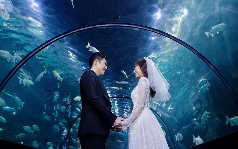 长隆海洋馆婚纱照法式婚纱照