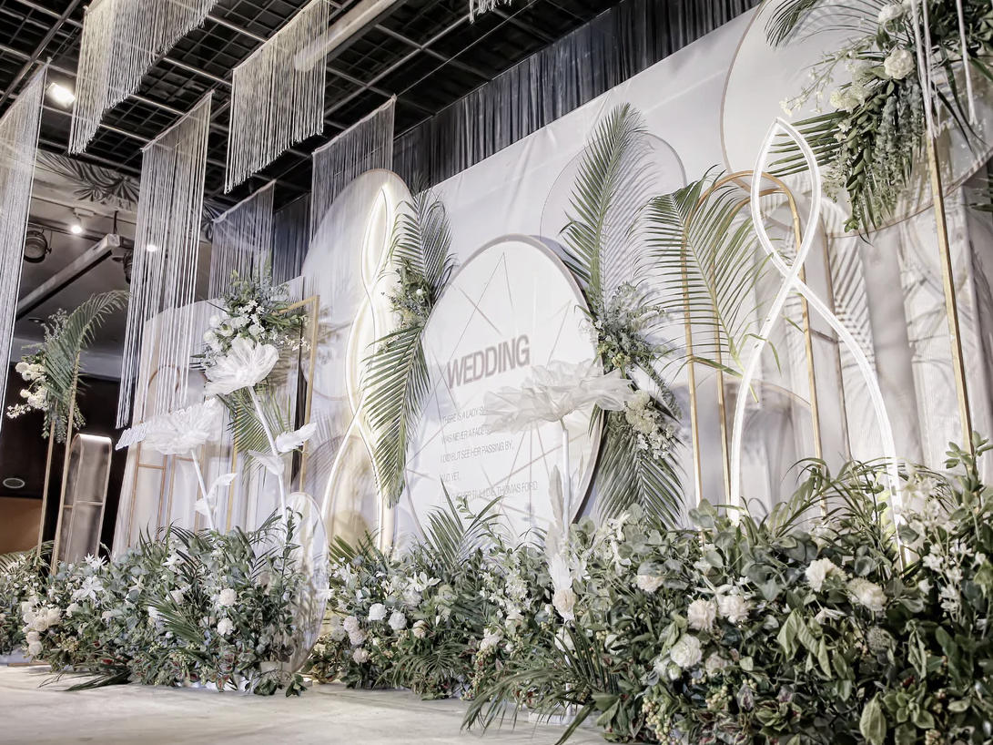 【In诺定制】清风唯美白绿室内婚礼布置