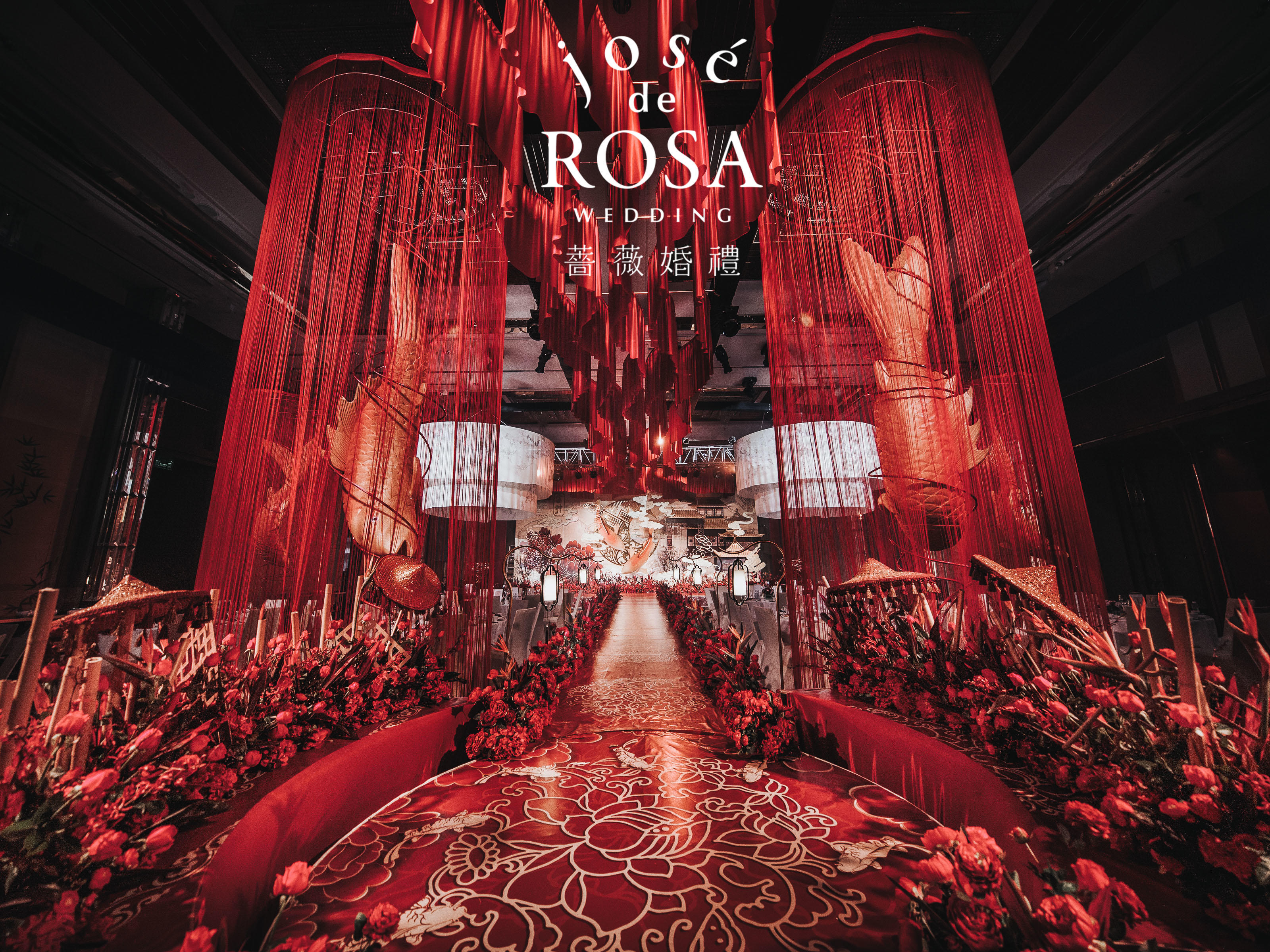 蔷薇婚礼|创意新中式|国风雅韵红色婚礼丽思卡尔顿