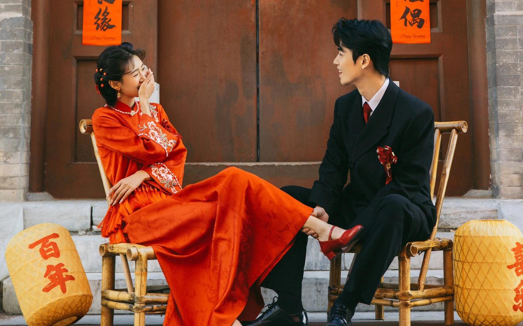 甜度超标❣喜嫁婚纱照才花了小几K