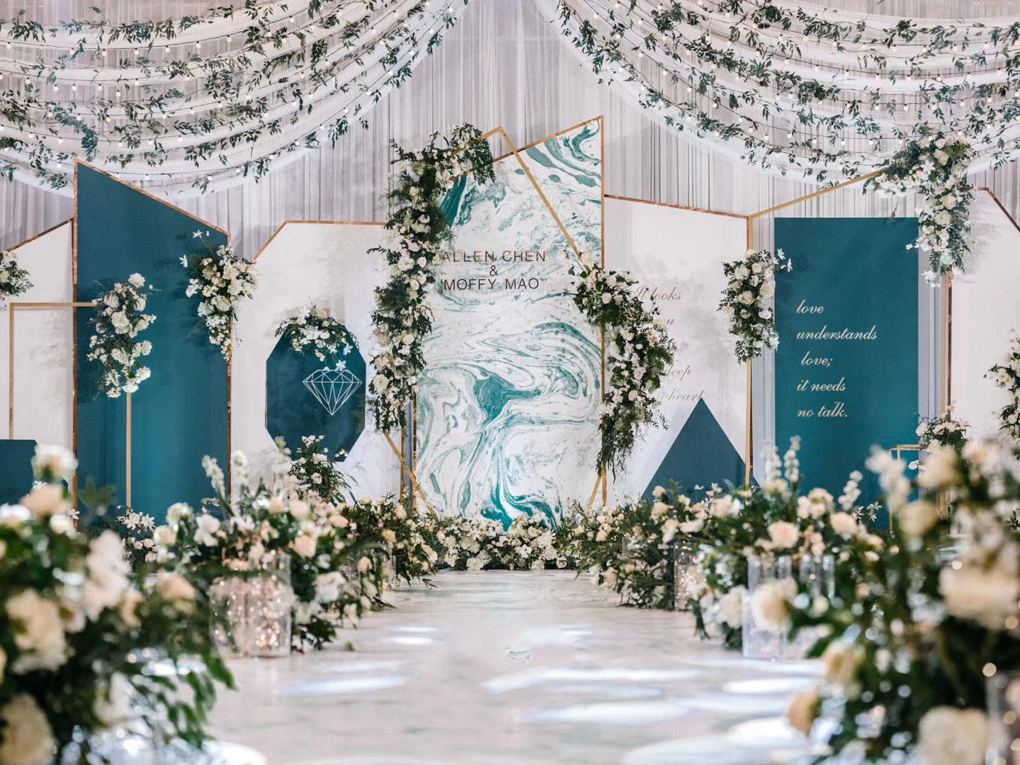 【金叶婚礼】孔雀蓝水彩主题婚礼