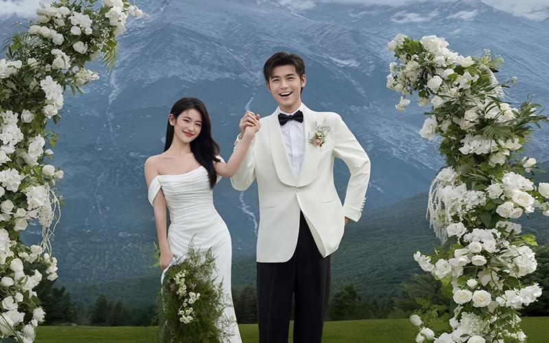 雪山婚礼婚纱照，我们的浪漫与山川共谱诗章