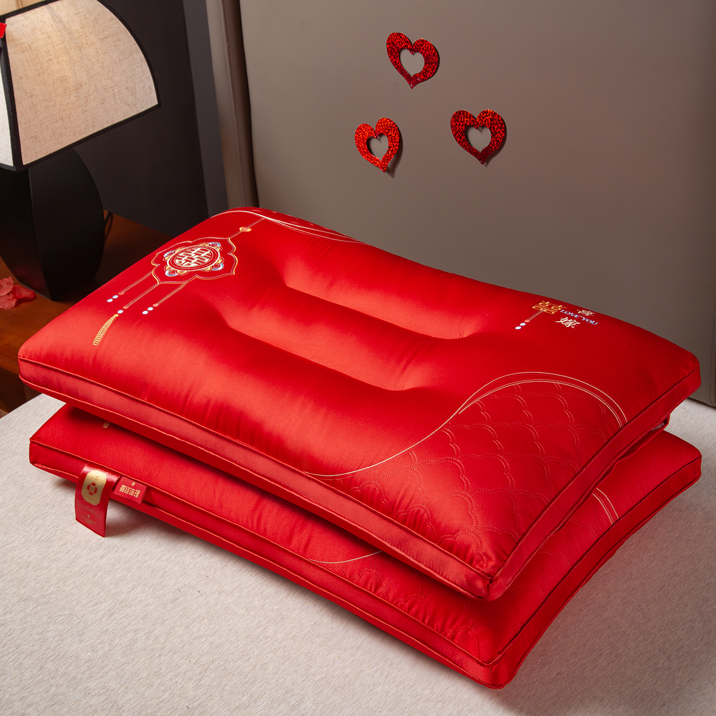 全棉婚慶護(hù)頸枕頭枕芯2908089