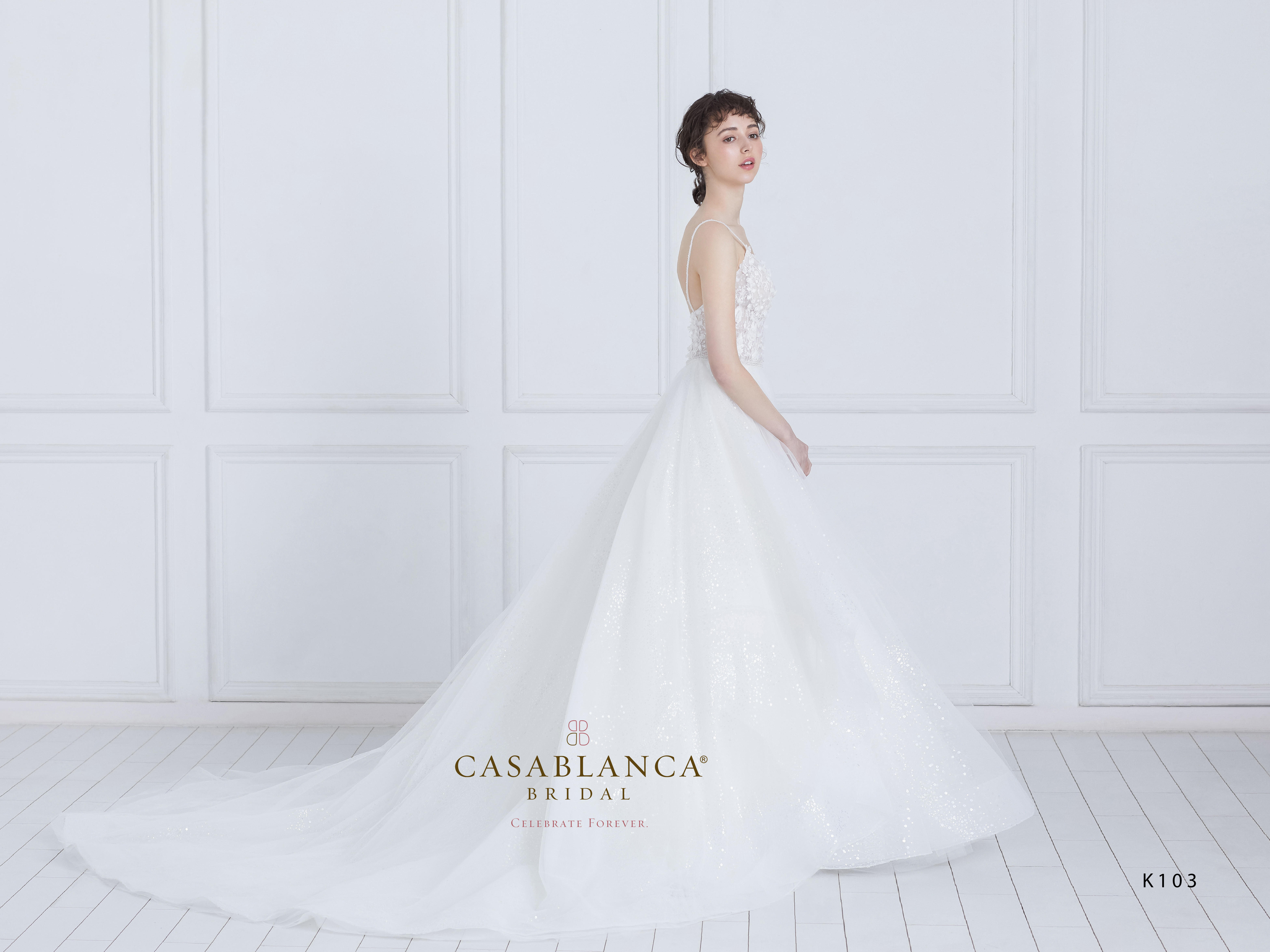 美国CasaBlanca吊带蕾丝镶珠蕾丝甜美婚纱