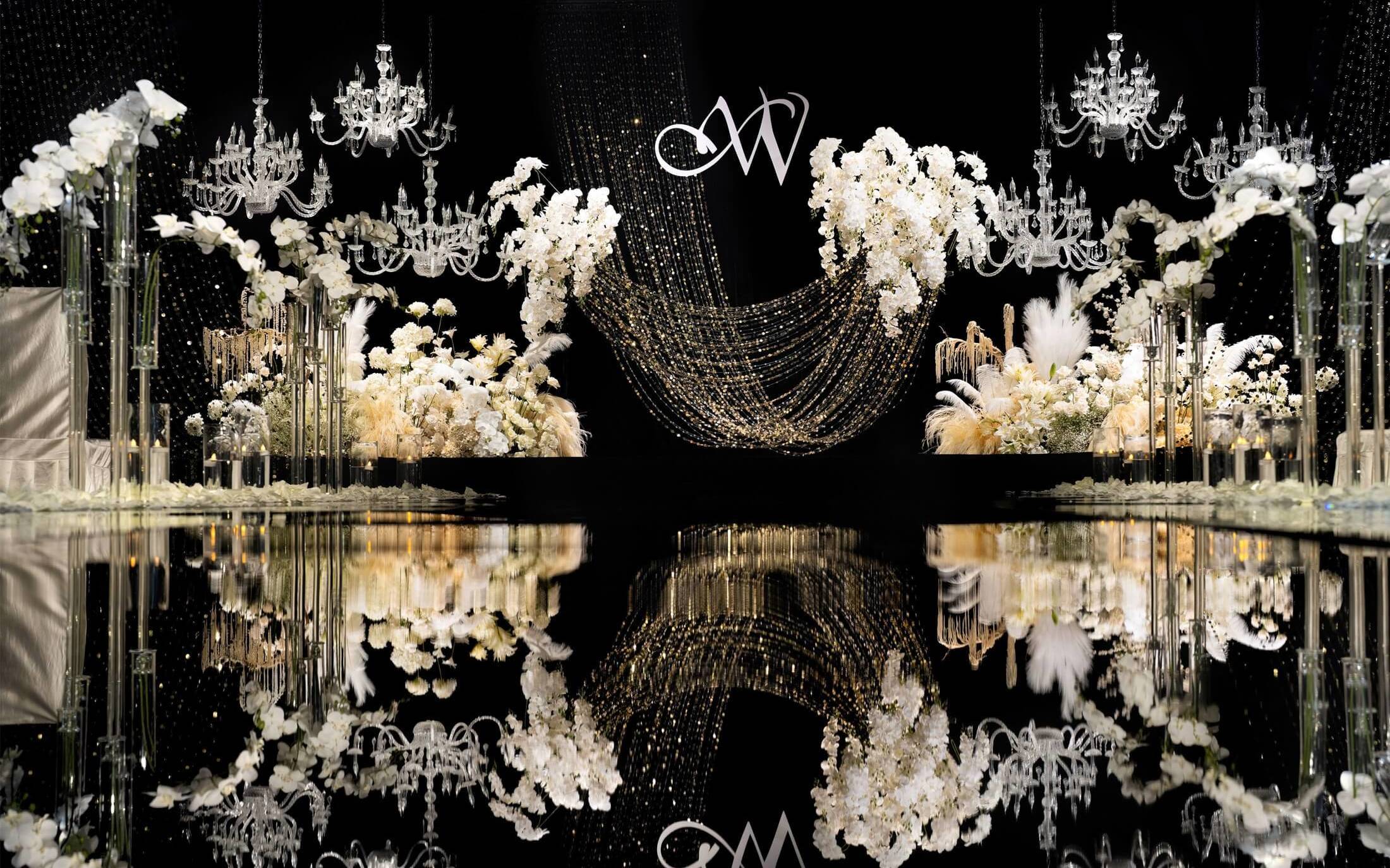 【梦幻婚庆礼仪策划】黑金亮片老钱风婚礼