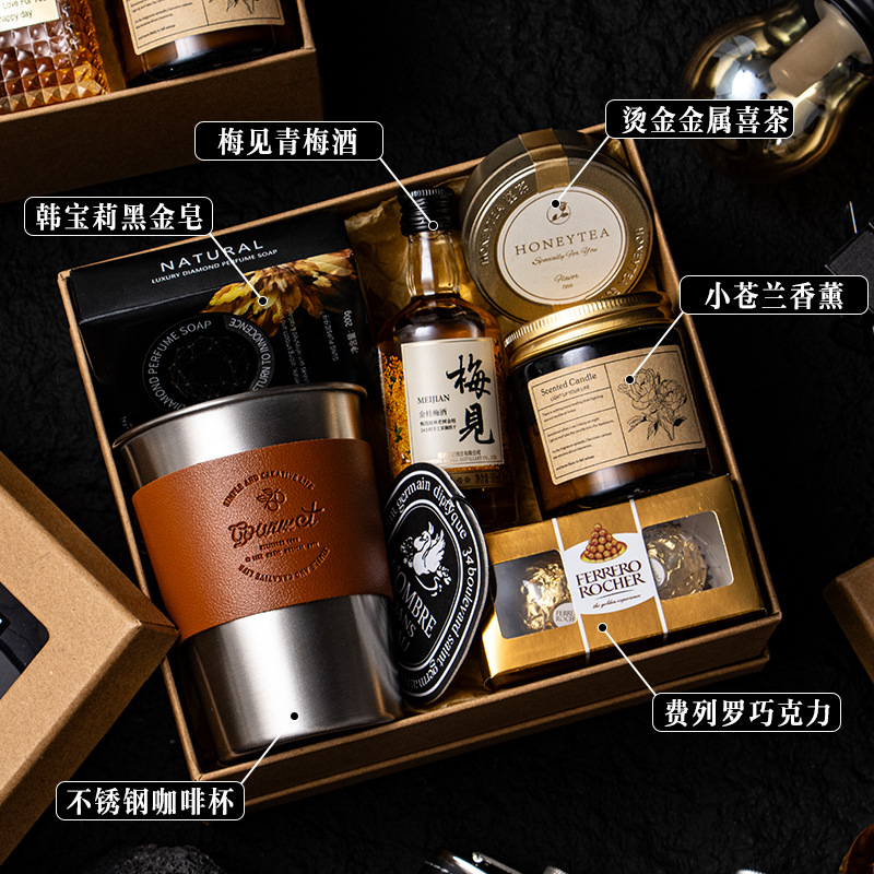 牛皮纸材质实用回礼复古高档礼盒伴郎伴手礼