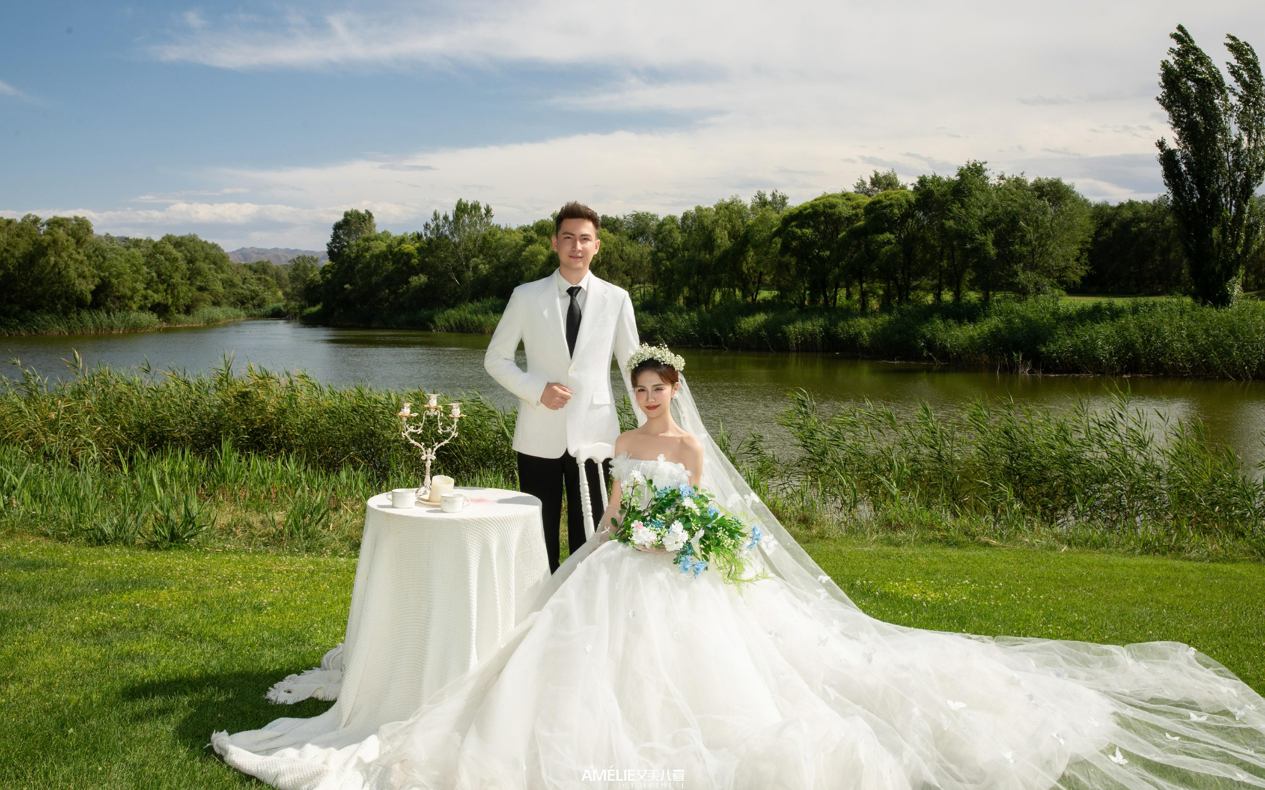 灵动白纱照！草坪感拉满✨