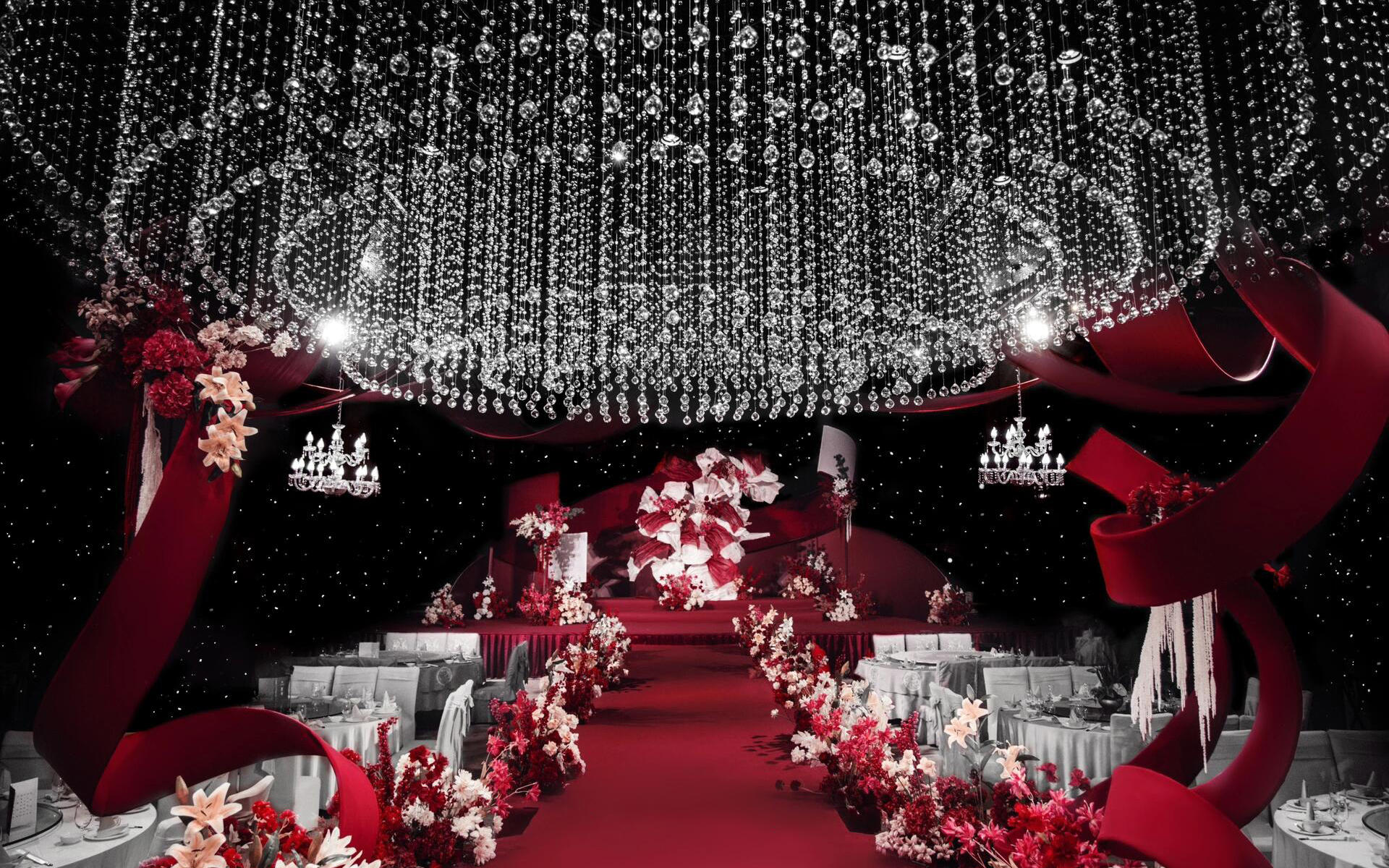 臻愛婚禮｜紅白系水晶現(xiàn)代風婚禮