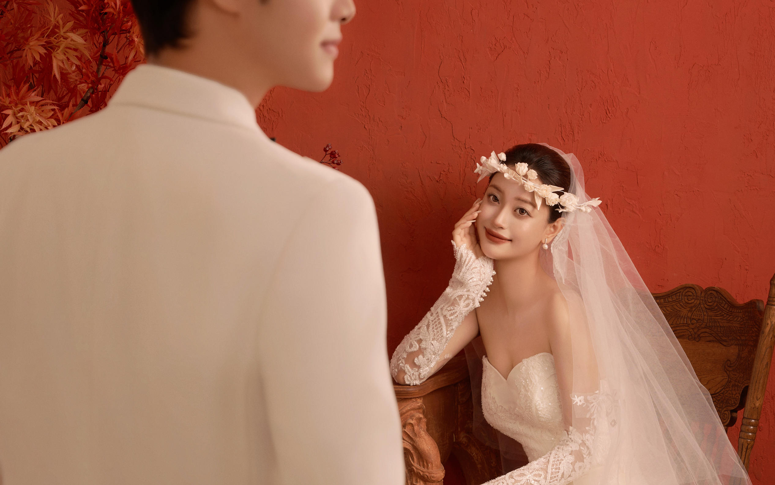 复古白纱室内婚纱照<5月新品>