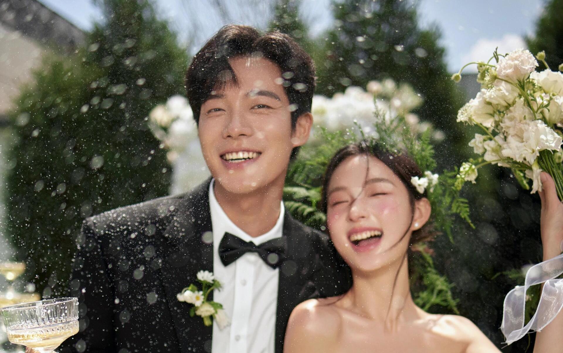 韩式森系婚纱照好像韩剧婚礼