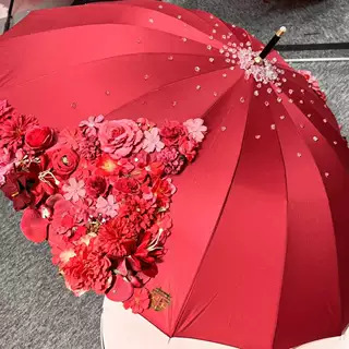 仿真花红伞成品小红书同款