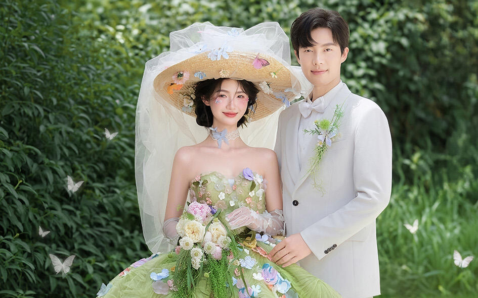 当婚纱染了绿，爱意便生了芽