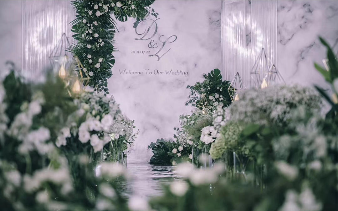 全鲜花打造——永远的经典配色，白绿色系