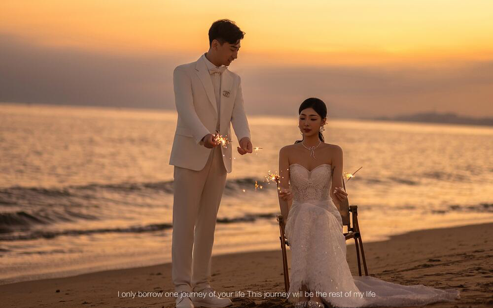 絕啦｜自帶電影感的夕陽海景婚紗照