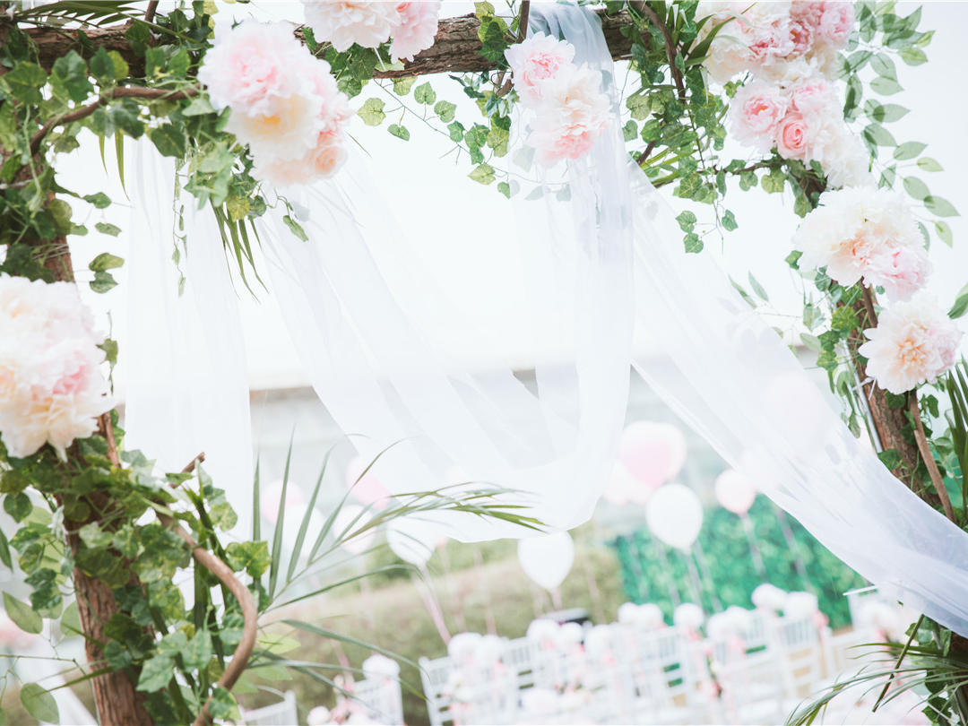《皓雪》唯美马卡龙粉色户外婚礼